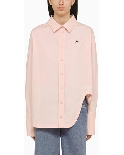 The Attico Poplin Shirt With Logo Embroidery - Pink