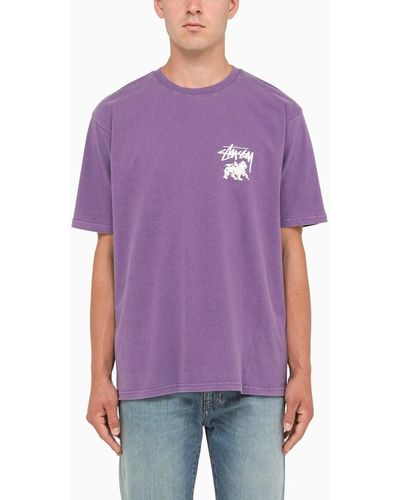 Stussy Graphic-print Crewneck T-shirt - Purple