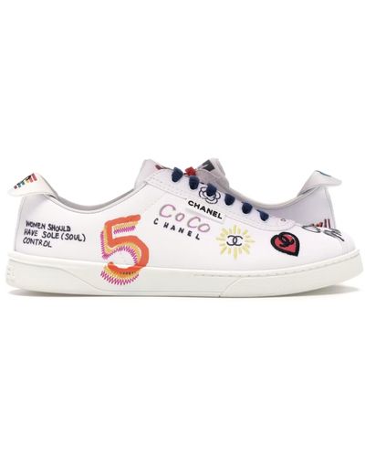 Chanel Multicolor Leather and Fabric CC Low Top Sneakers Size 36.5 Chanel |  TLC