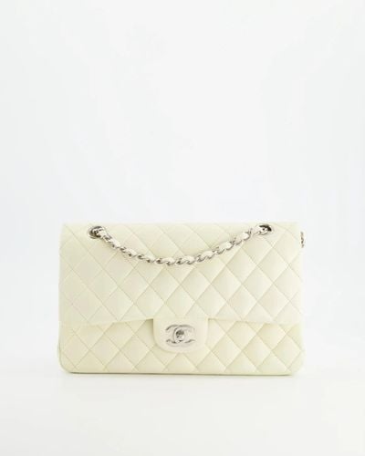 chanel classic flap bag silver