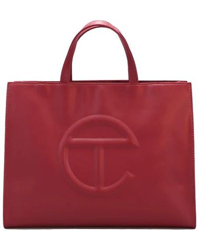 Small shopping bag leather tote Telfar Navy in Leather - 34907880