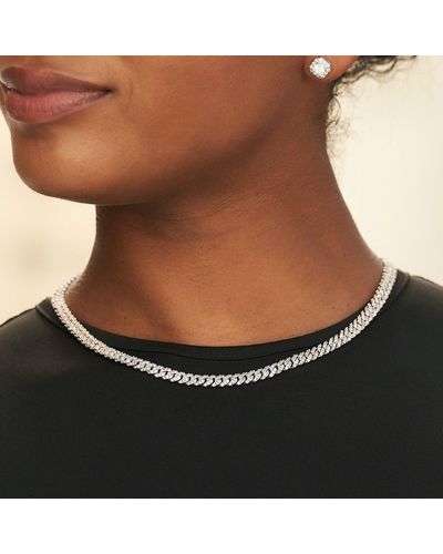 Micro diamond tennis necklace outlet