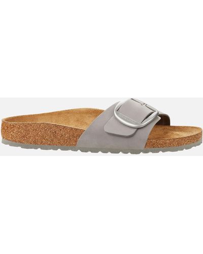 Birkenstock Madrid Oversized Buckle Nubuck Slim-Fit Sandals - Braun