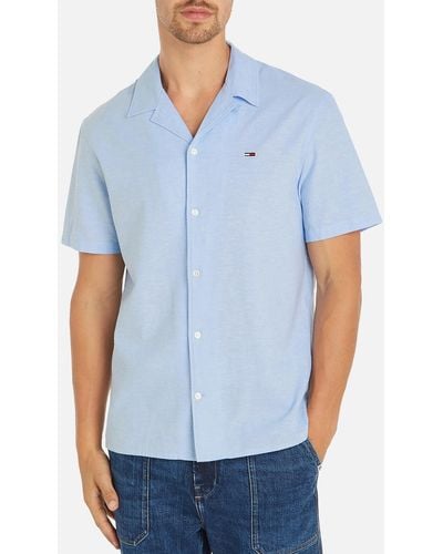 Tommy Hilfiger Cotton-blend Camp Collar Shirt - Blue