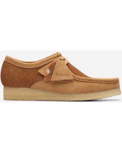 Clarks Brushed Suede Wallabee Shoes - Brown