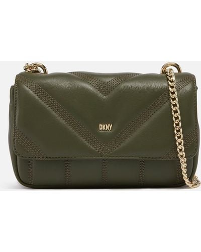 DKNY Becca Medium Leather Shoulder Bag - Green