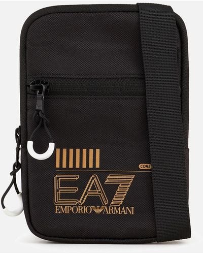 EA7 Core Mini Pouch Canvas Cross Body Bag - Black