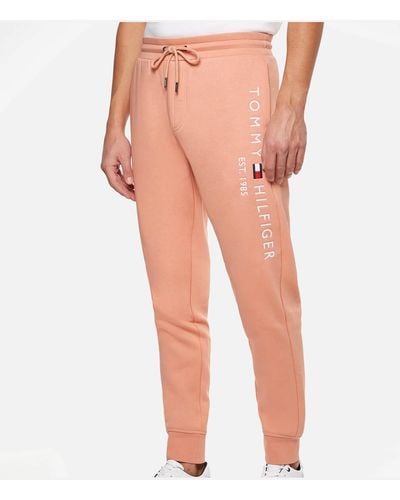 Tommy Hilfiger Logo-embroidered Cotton Joggers - Pink