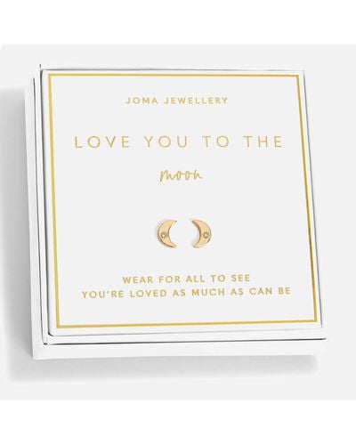 Joma Jewellery Beautifully Boxed Love You To The Moon Earrings - Metallic