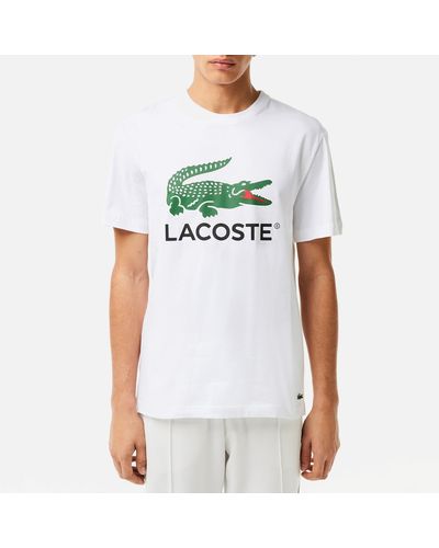 Lacoste Big Croc Classic Cotton-Jersey T-Shirt - Weiß