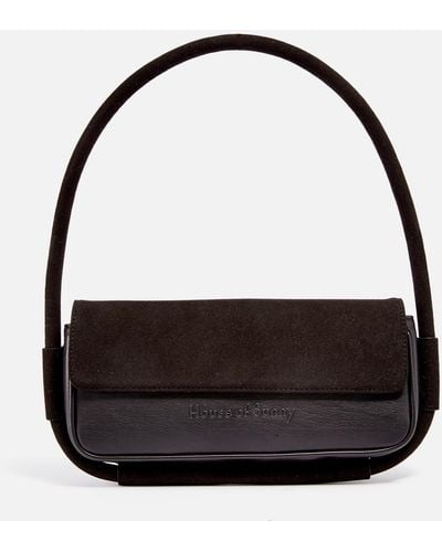 House Of Sunny Prima Faux Leather And Suede Bag - Black