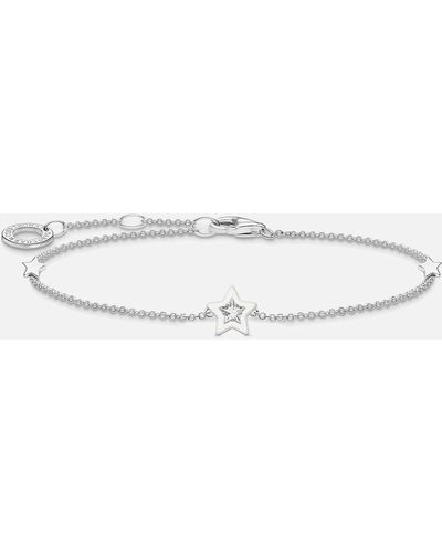 Thomas Sabo Charm Club Silver Star Bracelet - White