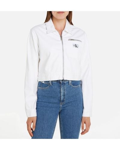 Calvin Klein Zipped Recycled Denim Jacket - White