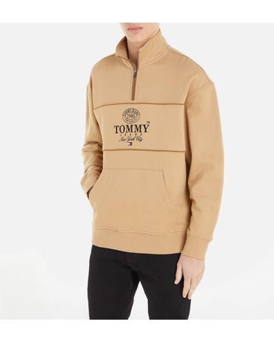 Tommy Hilfiger Half Zip Sweatshirt - Natural