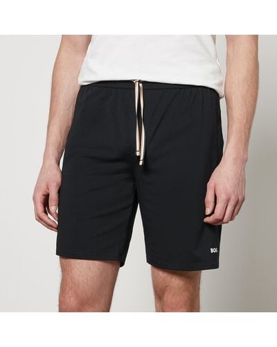 BOSS Unique Stretch Cotton-blend Jersey Shorts - Black