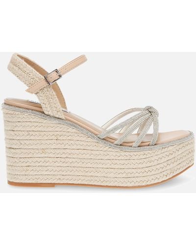 Steve Madden Jaded Faux Leather Wedge Espadrille Sandals - White