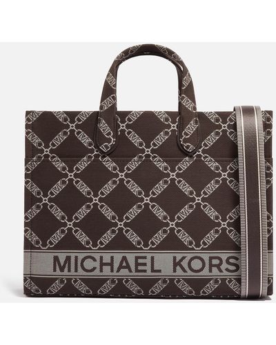 MICHAEL Michael Kors GIGI Monogram Jacquard Tote Bag - Braun