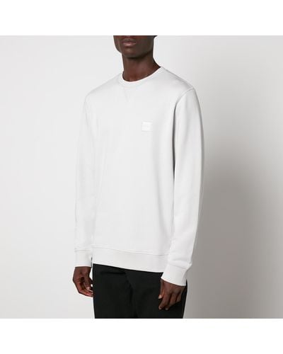BOSS Westart Cotton-jersey Sweatshirt - White