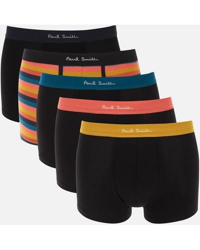 PS by Paul Smith Paul Smith Loungewear '5 Pack Stripe Mix Boxer Shorts - Black