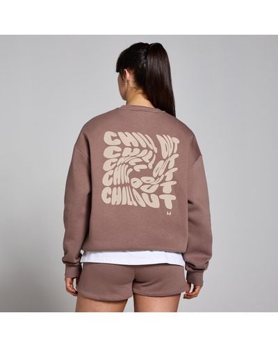 Mp Teo Oversized Chill Out Graphic Sweatshirt - Brown