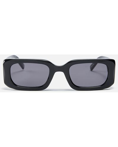 Le Specs Rippled Rebel Acetate Rectangular-frame Sunglasses - Black
