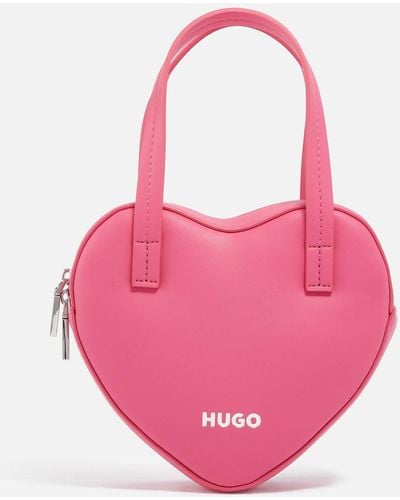HUGO Love Heart Faux Leather Bag - Pink