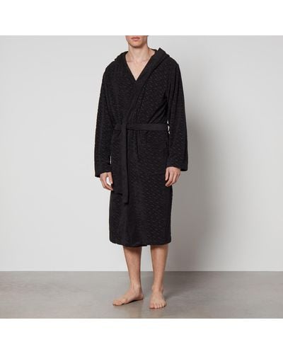 Mens Hugo Boss Loft Grey Peignoir Bath Robe Dressing Gown Size M 100% Cotton