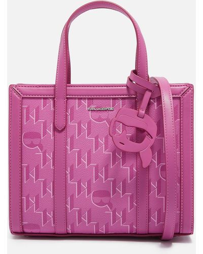 Karl Lagerfeld Interstellar K/ikonik Faux Leather Tote Bag - Pink
