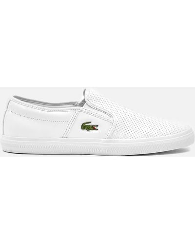 Lacoste Gazon Bl 1 Leather Slip-on Trainers - White