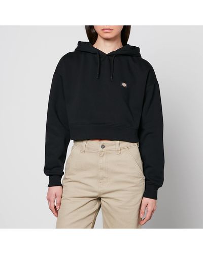 Dickies Oakport Cotton-blend Jersey Cropped Hoodie - Black
