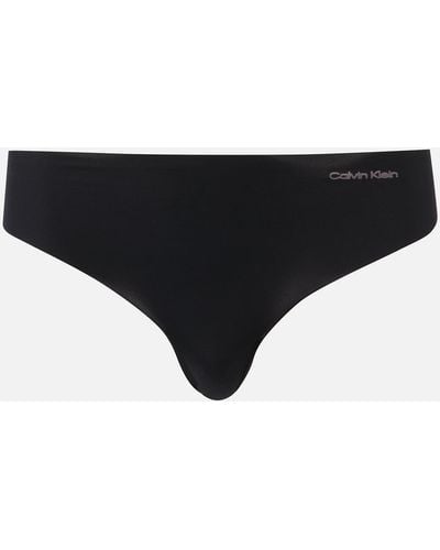 Calvin Klein Invisibles Micro Three-pack Stretch-jersey Thongs - Black