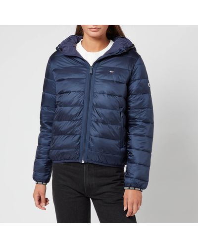 Tommy Hilfiger Tjw Quilted Tape Hooded Jacket - Blue