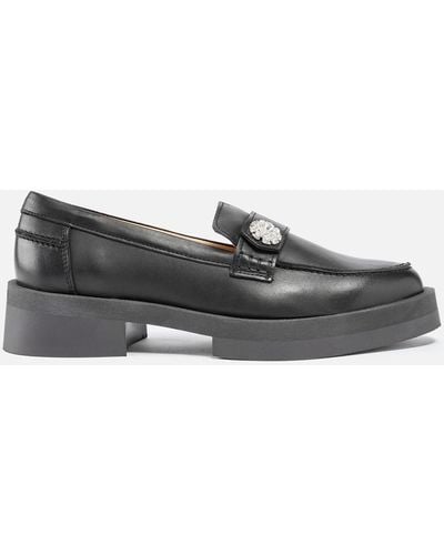 Steve Madden Meggie Leather Loafers - Gray