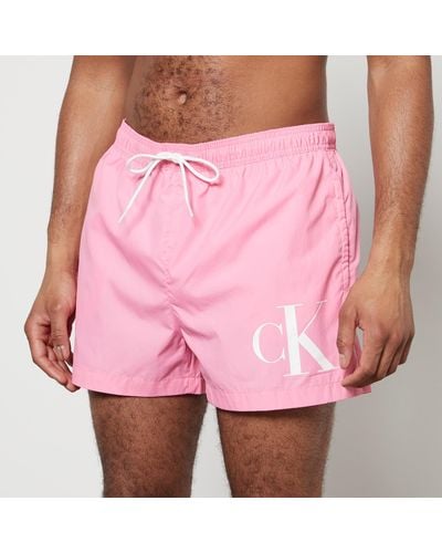 Calvin Klein Monogram Shell Swim Shorts - Pink