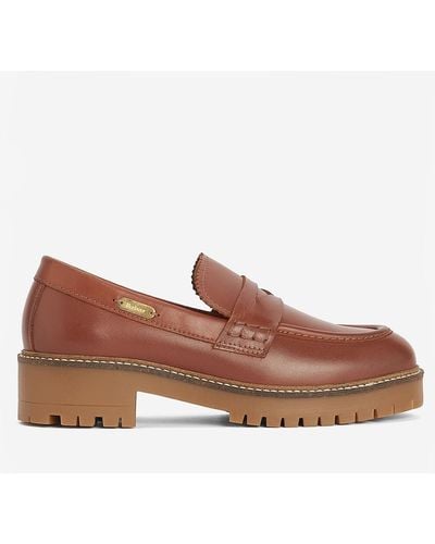 Barbour Norma Leather Loafers - Brown