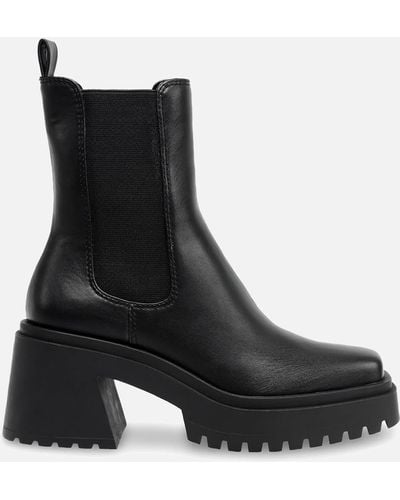 Steve Madden Parkway Leather Heeled Chelsea Boots - Black