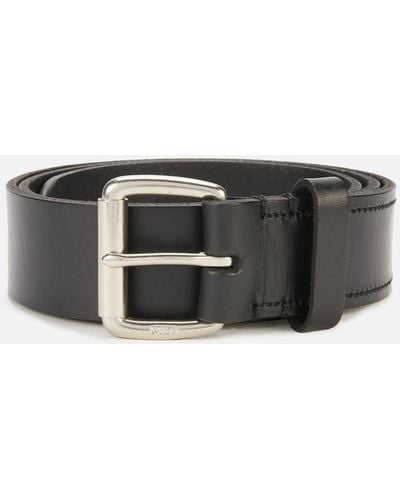 Polo Ralph Lauren Pp Charm Casual Tumbled Leather Belt - Black