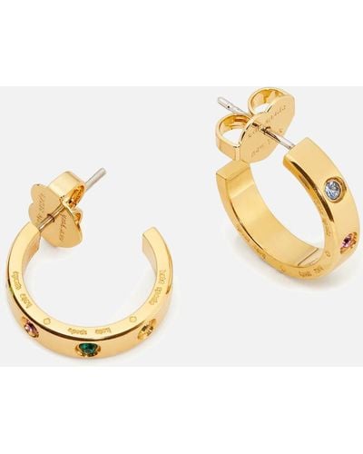 Kate Spade Gold-Plated Huggie Earrings - Mettallic