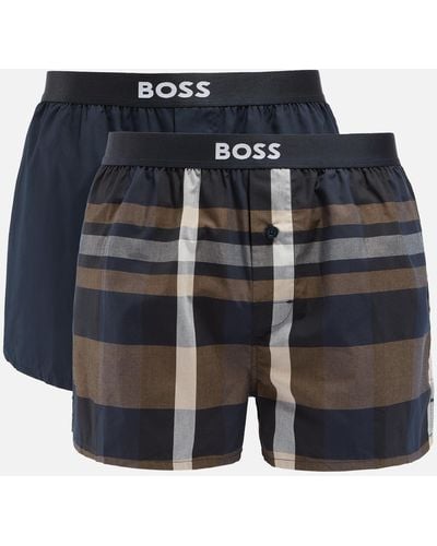 BOSS Cotton 2-pack Boxer Shorts - Blue