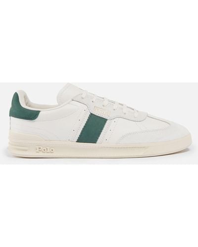 Polo Ralph Lauren Heritage Area Leather Trainers - Weiß