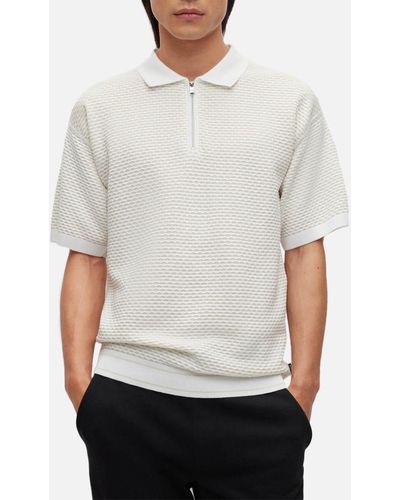 BOSS Grande Cotton Polo Shirt - Grey
