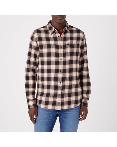 Wrangler Checked Cotton-Flannel Shirt - Mehrfarbig