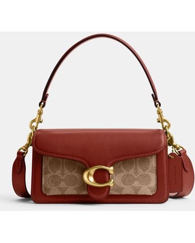 COACH Signature Tabby 20 Leather And Coated-canvas Shoulder Bag - Red