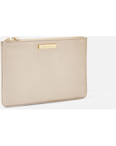 Katie Loxton Thank You Faux Leather Pouch - Natural