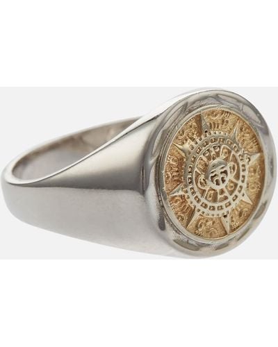 Serge Denimes Compass Gold-tone Sterling Silver Signet Ring - Metallic