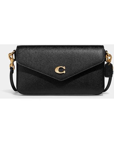 COACH Black Leather Phone Crossbody Bag | Dillard's