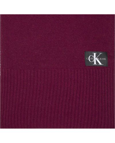 Calvin Klein J Basic Knitted Scarf - Purple