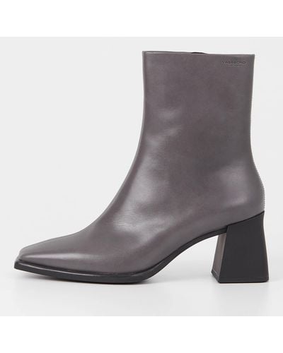 Vagabond Shoemakers Hedda Leather Heeled Boots - Grau