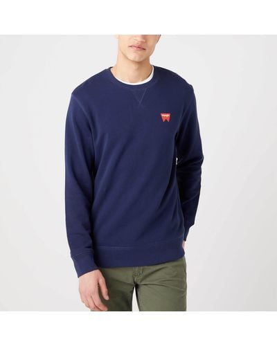 Wrangler Sign-off Cotton Sweatshirt - Blue
