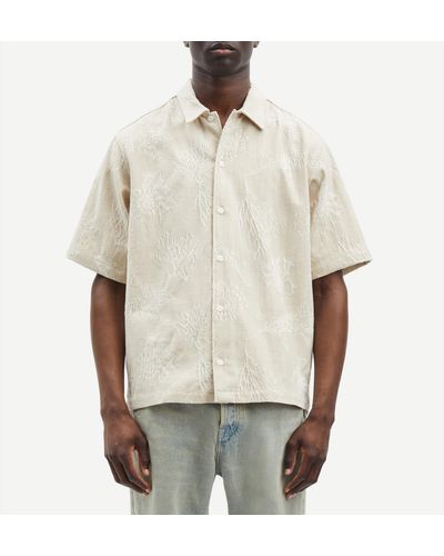 Samsøe & Samsøe Saayo Embroidered Cotton-blend Shirt - Natural